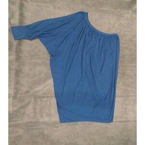 Susan Monaco One Wide Sleeve Mini Dress Lrg Blue Boho Beachy Sexy Artsy Y2k